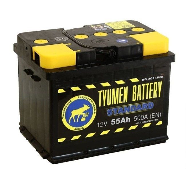 Тюмень Standart 6CT55L 55А/ч-12V ст EN525 европейские прямая 242x175x190